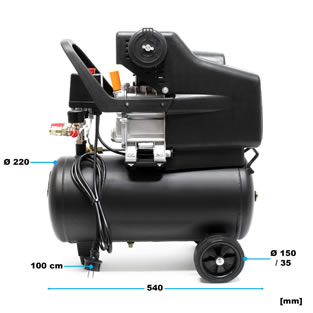 Compressor | 2 PK | 8 Bar | 24 liter | Incl. 13-delige set