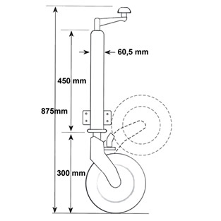 Neuswiel | 450 kg | Ø 60,5 mm | Automatisch inklappend