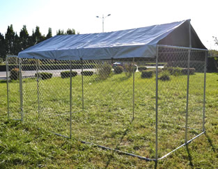 Hondenkennel | 4 x 2,3 meter | Met afdekzeil