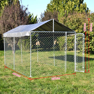 Hondenkennel | 4 x 2,3 meter | Met afdekzeil