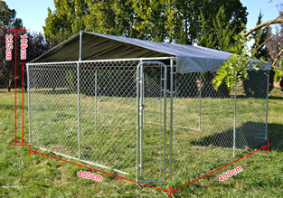 Hondenkennel | 4 x 4 meter | Met afdekzeil