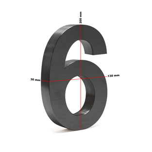 Huisnummer 3D | Antraciet | 6