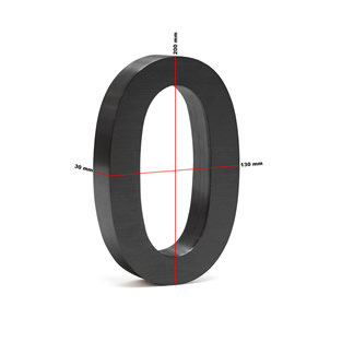 Huisnummer 3D | Antraciet | 0