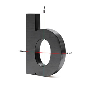 Huisnummertoevoeging 3D | Antraciet | b