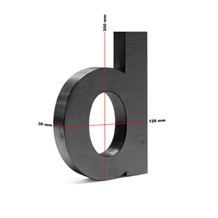 Huisnummertoevoeging 3D | Antraciet | d