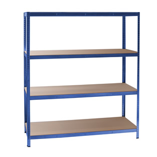 Opbergrek met 4 legborden | Staal/MDF | 160 x 60 x 180 cm | Blauw