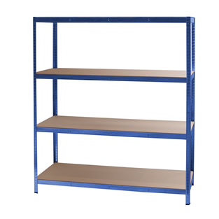 Opbergrek met 4 legborden | Staal/MDF | 160 x 60 x 180 cm | Blauw