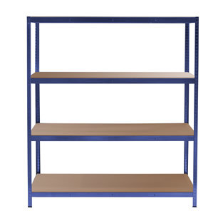 Opbergrek met 4 legborden | Staal/MDF | 160 x 60 x 180 cm | Blauw