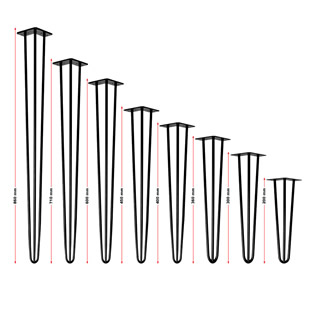 Poten voor tafel, stoel of bank | Set van 4 | Zwart | 86 cm