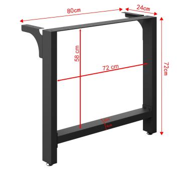 Onderstel voor tafel | Set van 2 | Zwart | 80 x 72 cm