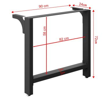 Onderstel voor tafel | Set van 2 | Zwart | 90 x 72 cm