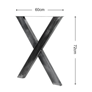 Tafelonderstel X-vormig | Set van 2 | Staal | 72 x 60 cm