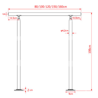 Trapleuning RVS | Dubbele staander | 120 cm