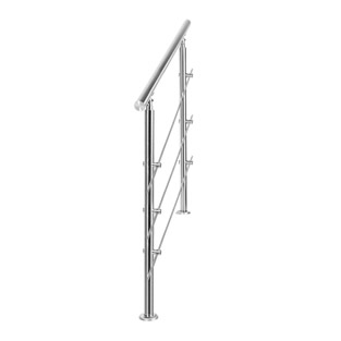 Trapleuning RVS | Dubbele staander | 120 cm | 3 dwarsbalken