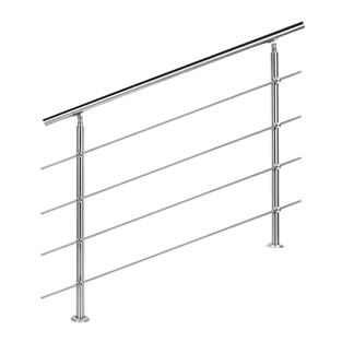 Trapleuning RVS | Dubbele staander | 120 cm | 4 dwarsbalken