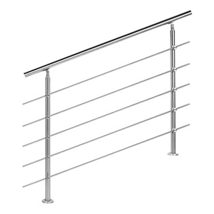 Trapleuning RVS | Dubbele staander | 120 cm | 5 dwarsbalken