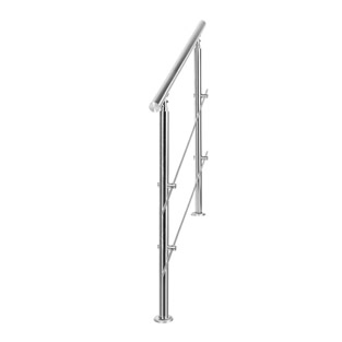 Trapleuning RVS | Dubbele staander | 140 cm | 2 dwarsbalken