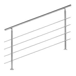 Trapleuning RVS | Dubbele staander | 160 cm | 4 dwarsbalken