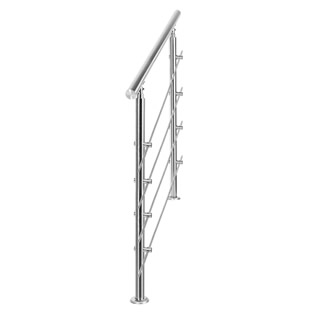 Trapleuning RVS | Dubbele staander | 160 cm | 4 dwarsbalken