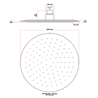 Regendouche RVS | Rond | 20 cm