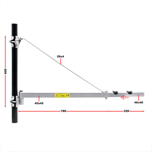 Zwenkarm t.b.v. takel | 110 cm | 600 kg