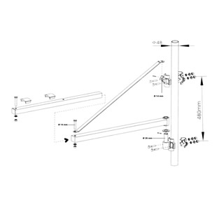 Zwenkarm t.b.v. takel | 110 cm | 600 kg