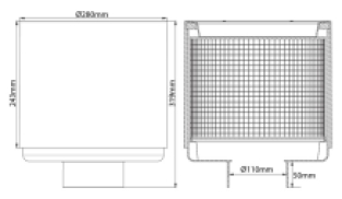 Skimmer drijvend Ø 28 cm | Aansluiting 110 mm