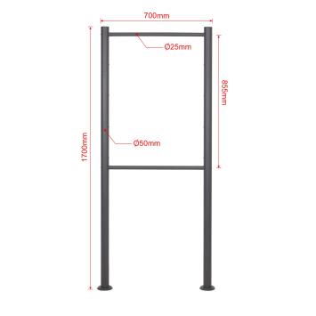 Brievenbus 4-voudig met statief | Antraciet | Model 53