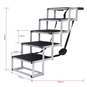 Huisdiertrap opvouwbaar | Aluminium | 6 treden