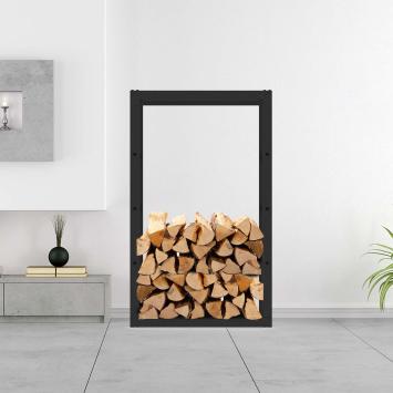 Brandhoutrek | Staal | Zwart | 100 x 25 x 60 cm