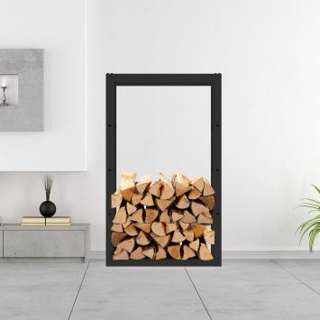 Brandhoutrek | Staal | Zwart | 100 x 25 x 60 cm