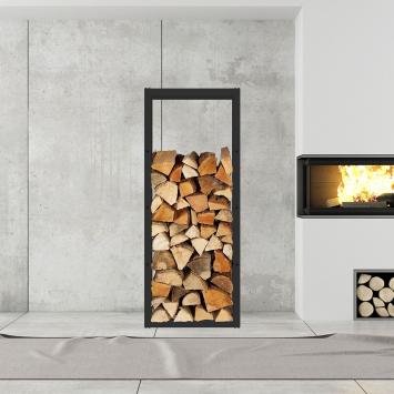 Brandhoutrek | Staal | Zwart | 150 x 25 x 60 cm