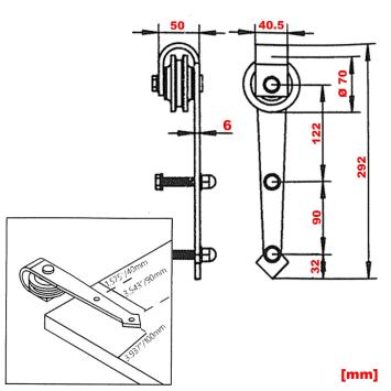 Schuifdeursysteem voor deuren | 244 cm rails | Tot 150 kg