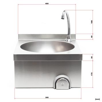 Wastafel rond | RVS | Kniebediening