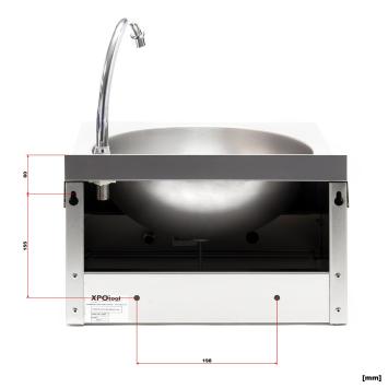 Wastafel rond | RVS | Kniebediening