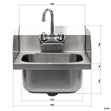 Wastafel met spatscherm | RVS