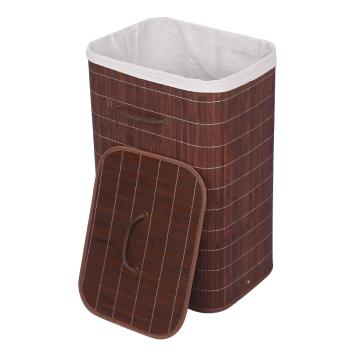 Wasmand met waszak | Bamboe | Bruin | 72 liter | Rechthoek