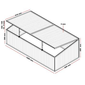 Tuinkas met verstelbaar dak | 100 x 60 x 40 cm