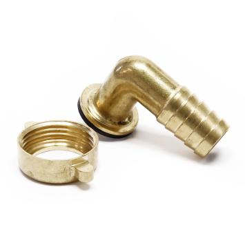 Slangtule messing 90° | Moer met 1