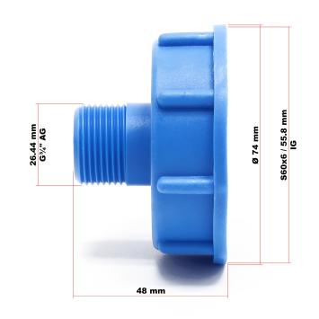IBC-adapter | S60x6 draad x ¾