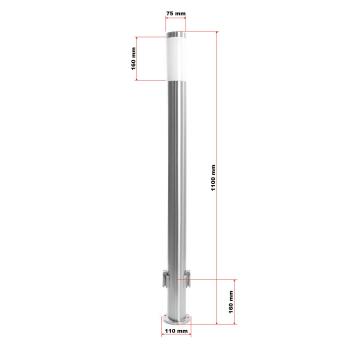Tuinlamp | Zuil RVS | 110 cm | Met 2 stopcontacten