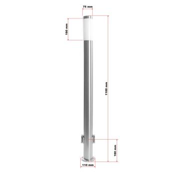 Tuinlamp | Zuil RVS | 110 cm | Met 2 stopcontacten