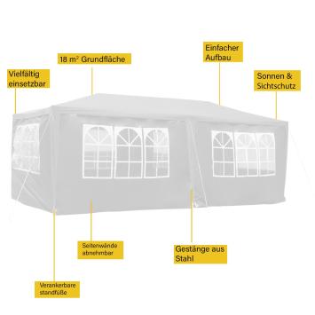 Partytent 3 x 6 meter | Wit