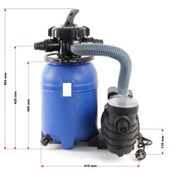 Zandfilterset 10.000 liter | 250 watt | 10 kg