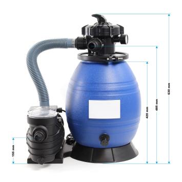 Zandfilterset 10.000 liter | 250 watt | 20 kg