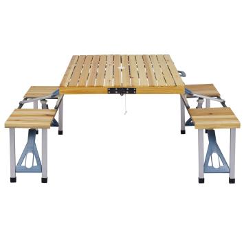 Picknicktafel met 4 stoelen | Opvouwbaar | Hout
