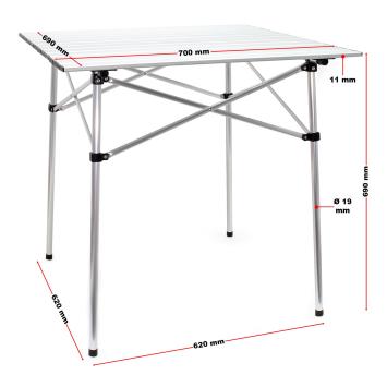 Campingtafel | Opvouwbaar | 70 x 69 cm | Met opbergtas