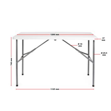 Campingtafel | Opvouwbaar | 120 x 60 cm | Wit