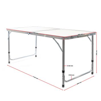 Campingtafel | Opvouwbaar | 120 x 60 cm | Aluminium / MDF