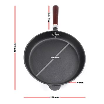 Koekenpan / skillet | Gietijzer / Hout | Ø 28 cm